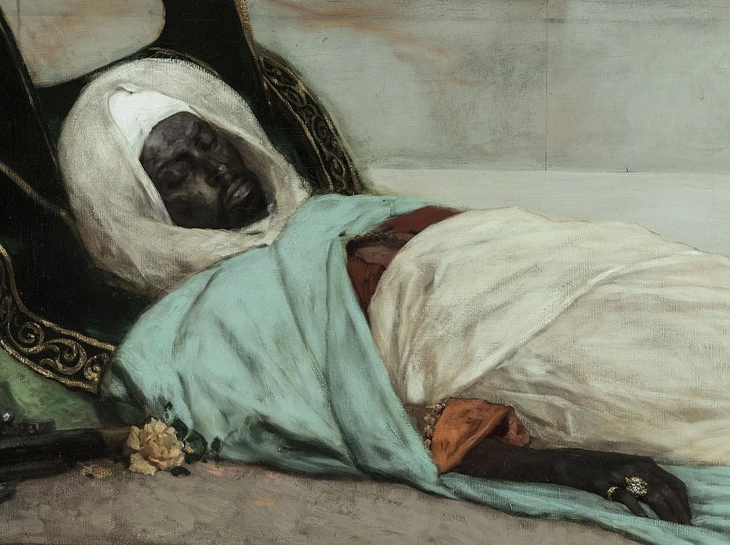 Jean - Joseph Benjamin, Constant, Il giorno del funerale, Scena dal Marocco, musée des Beaux, Arts de la ville de Paris, dettaglio